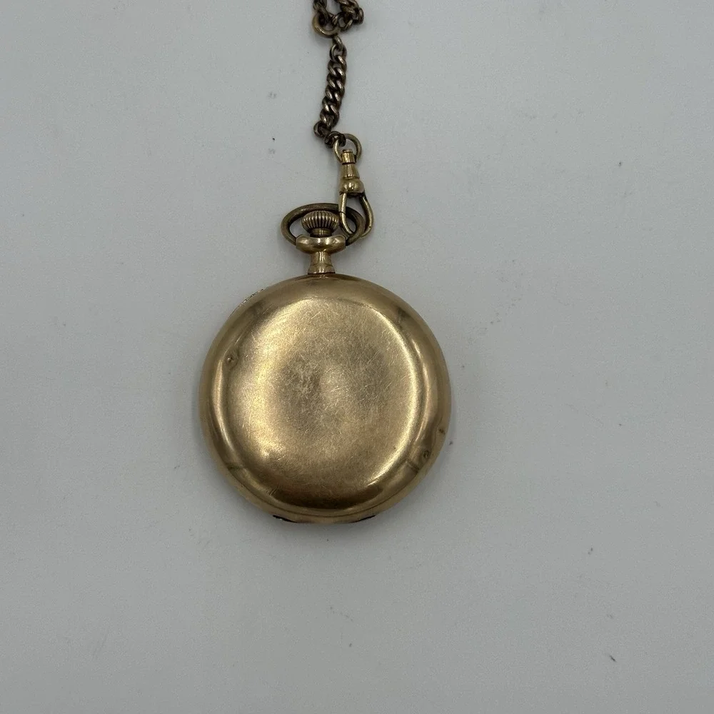 VTG 1915 Hamilton 956 Antique Pocket Watch 16s 17j Gold Filled Lancaster + Chain